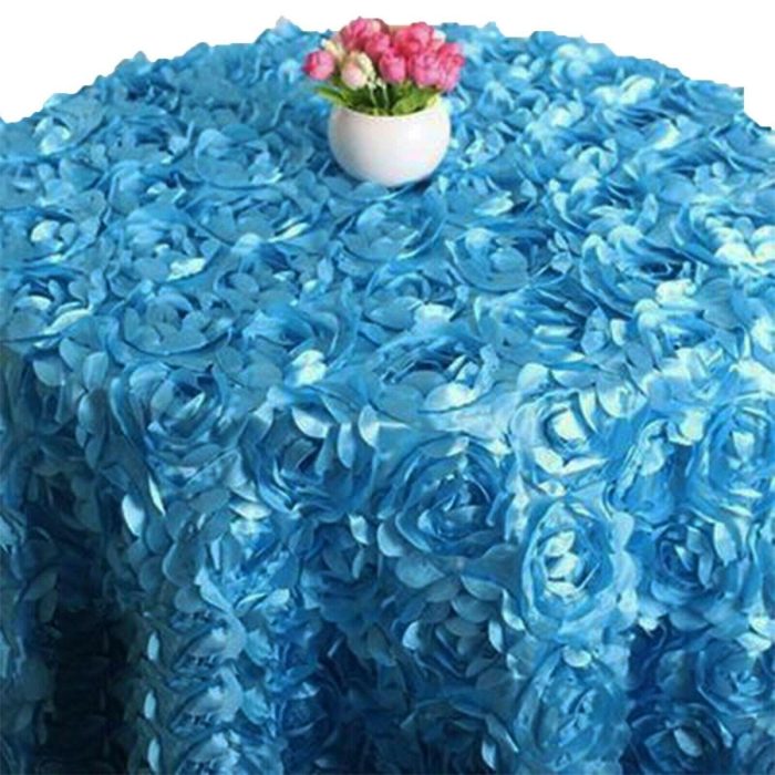 132'' Türkis Rosette Tischdecke – Bild 1