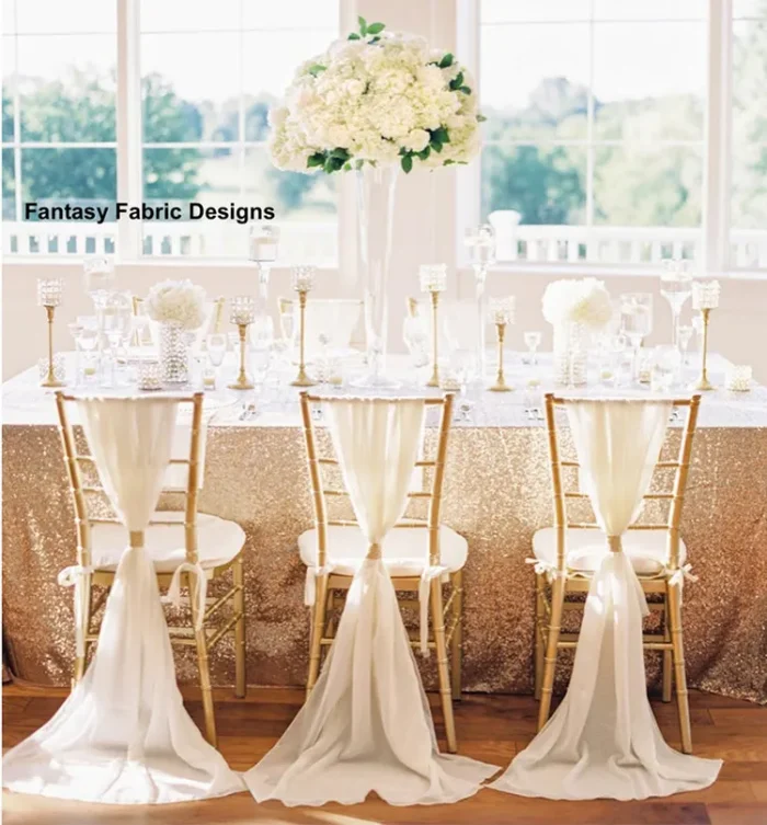 Chiffon Chiavari Vertikal Tropfen Elfenbein – Bild 1