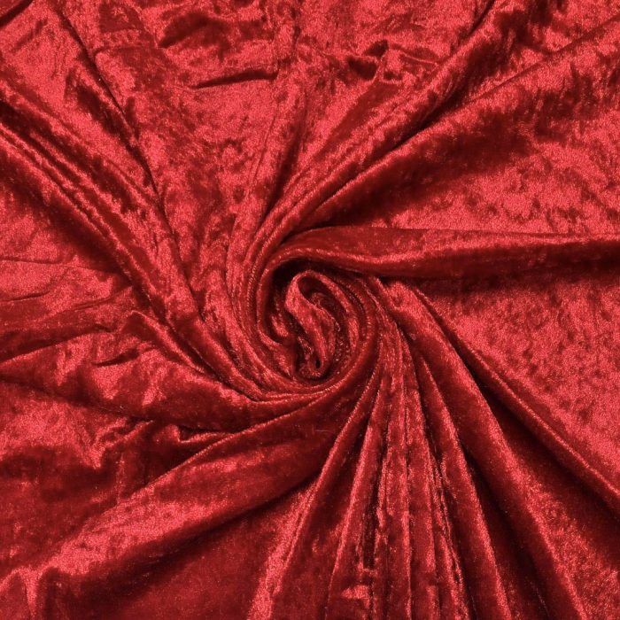 Rotes zugeschnittenes Crushed Velvet Tuch mit Tischrock – Bild 1