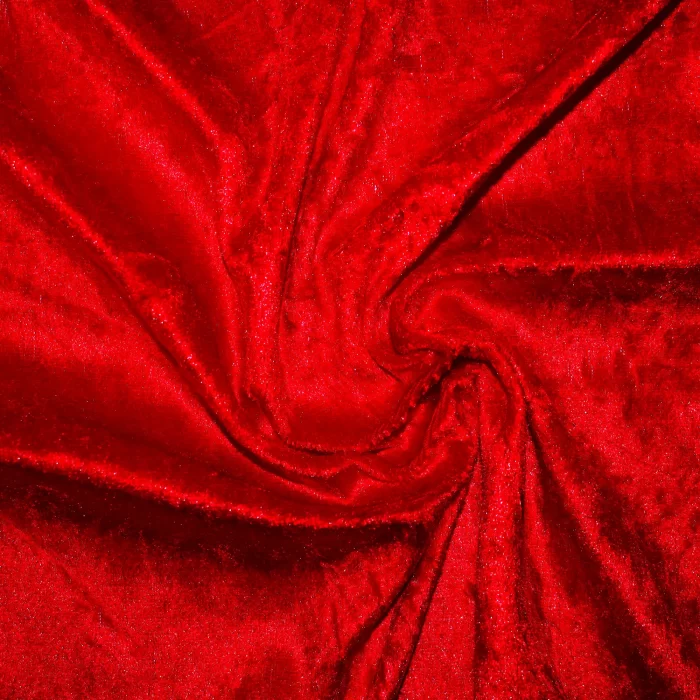 60 x 84" Red Crushed Velvet Tablecloth - Image 1