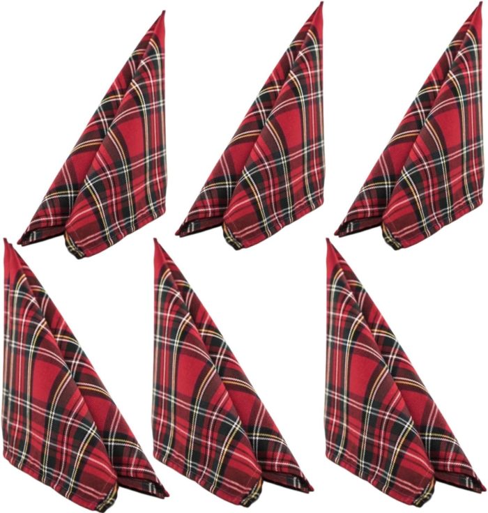 Red Tartan Traditional Scottish Table Napkins (6pcs) - Image 1